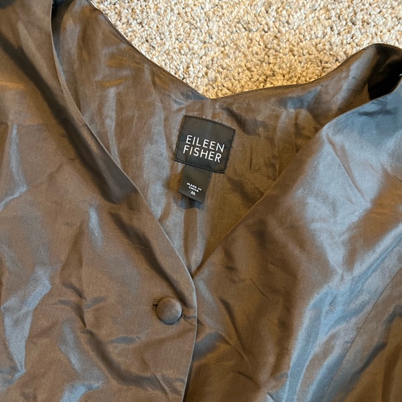 Eileen Fisher gray silk dress size medium - Picture 4 of 5